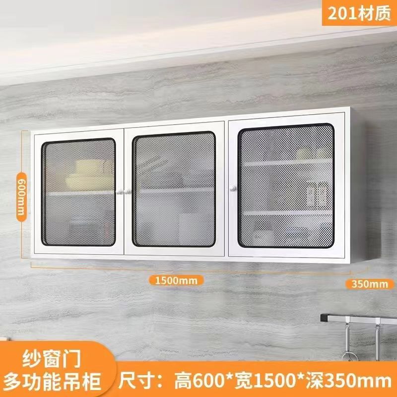 304不锈钢厨房吊柜橱柜碗柜浴室阳台收纳柜储物柜挂墙式|undefined