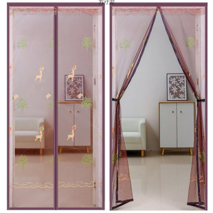 Door Curtain Anti-Mosquito Summer Anti-Mosquito Self-Adhesive Double Door Magnetic Block Hook Encryption Diamond Bedroom Magnetic Foreign Trade Wholesale
