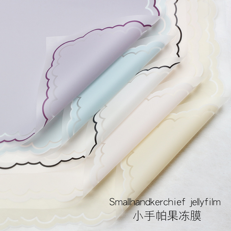 新款小手帕果冻膜鲜花包装纸 塑料防水包花纸材料玻璃纸OPP雾面纸