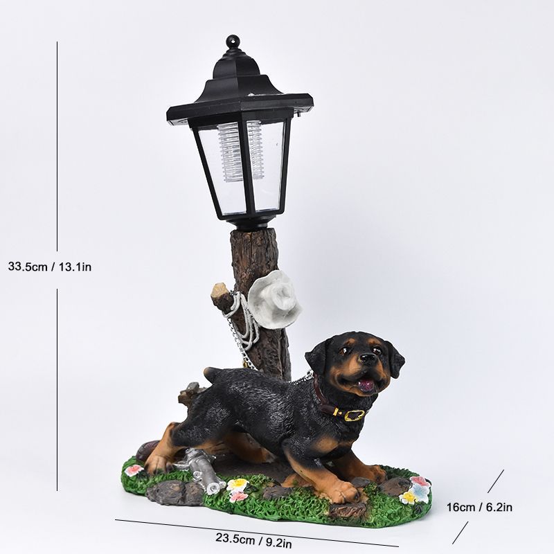 New Outdoor Solar Animal Decor Light, Hexagonal Resin Garden Figurine, Weatherproof Sensor Night Light, Universal For Garden, Lawn, Park And Ranch_maomaolike.com