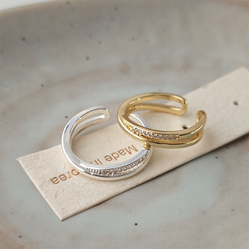 Bague Pour Femme Avec Zircone Micro-serti Design Élégant Et Chic_voghion.com