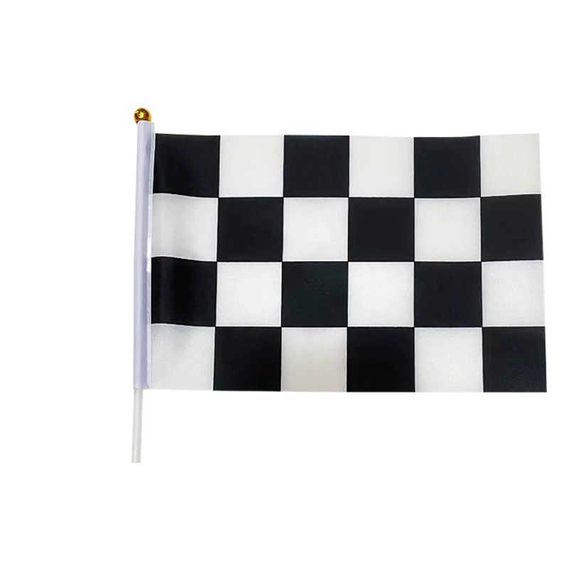 Трансграничный для черно-белого гоночного флага в сетке № 8 14x21 см в наличии, размахивающий вручную флаг, стартовый флаг гонок