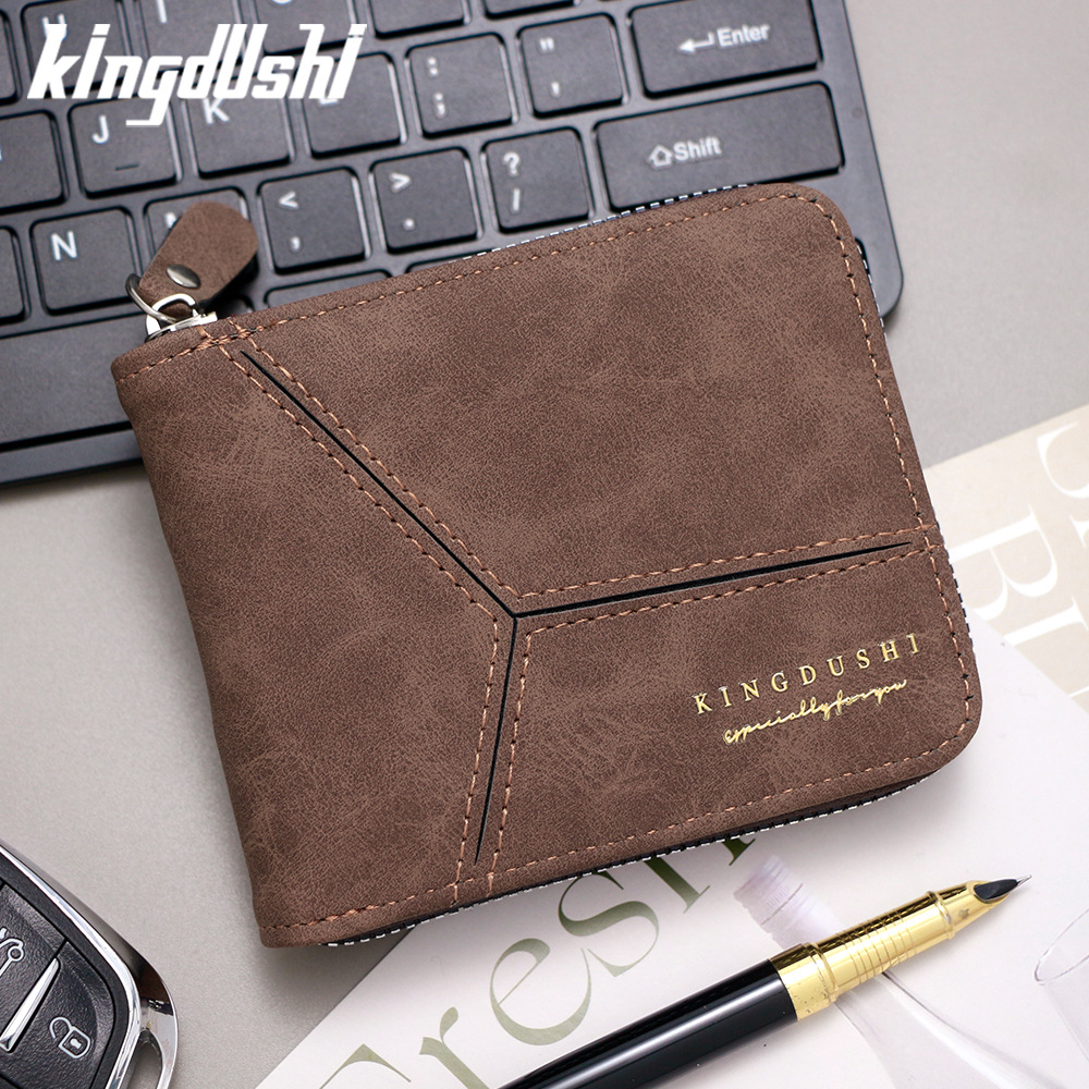 Explosiones transfronterizas esmerizadas empalmadas cartera corta de hombre multi-tarjeta de posición de la bisagra de la cartera de cambio bolso de comercio exterior