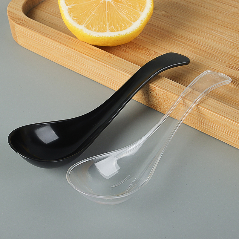 Disposable Spoon Thickeneded Plastic Packaging Spoon Commercial Transparent Spoon Dessert Spoon Food Grade Packaged Rice Spoon