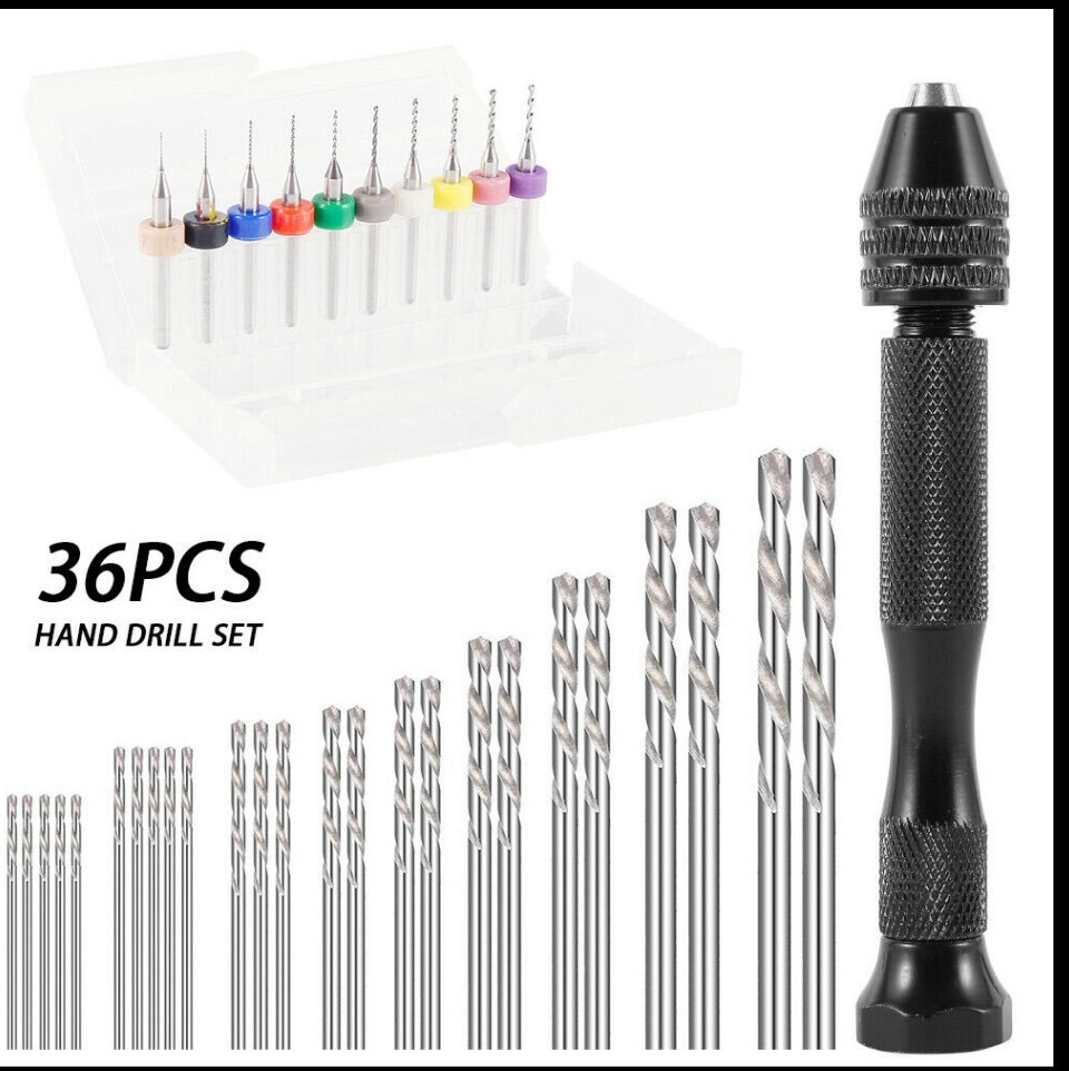 文玩工具包手捻钻0.3-3.4mm金刚菩提木工钻眼手动打孔工具迷你钻