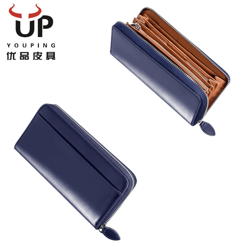 Japanese Genuine Leather Wallet Men's Imitation Horse Hip Leather Long Zipper Wallet Japanese-style Long Tochigi Wallet