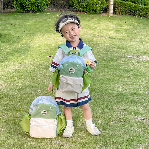 Korean-style Ins Children's Dual Shoulder Bag Cute Alphabet Kindergarten for Big Class Boys and Girls 3-5 Years Old Anti-Lost Backpack Trendy
