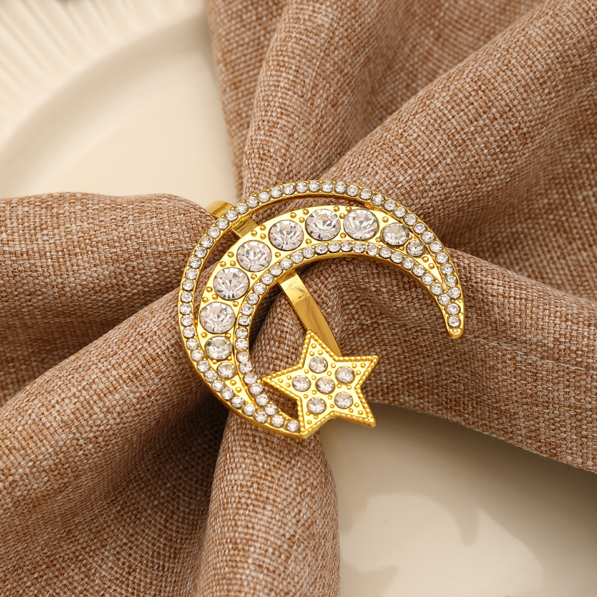25g Weight napkin rings Kitchen and drinking utensils 1 Piece Quantity Daily Occasion Alloy Material Star, Moon Pattern Casual Style Casual Star Moon Alloy Napkin Rings 1 Piece 3