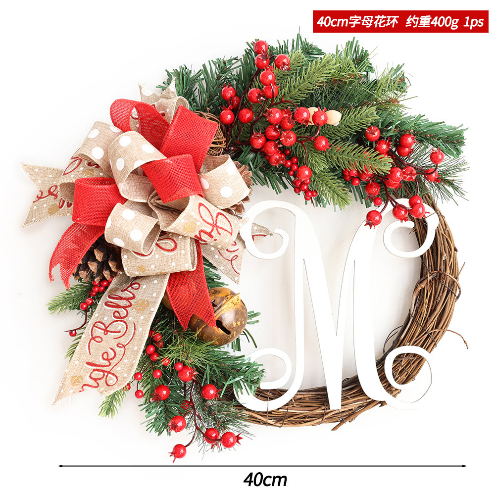 Cruzar la frontera Americana M guirnalda de Navidad puerta colgante decoración corredor decoración ratán anillo Poria ratán Garland decoraciones de Navidad