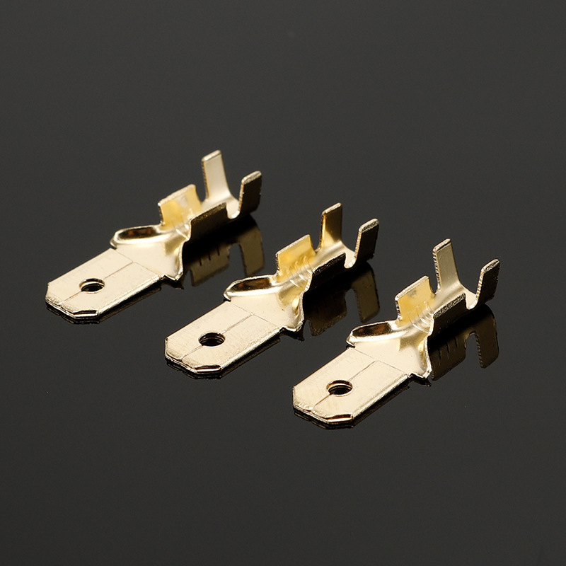 廠家供應6.3短插片汽車連接器接線端子插片帶刺插片接插件批發