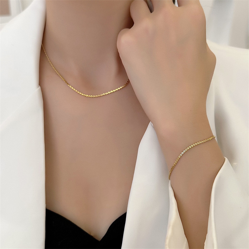 7g Weight Bracelets, Necklace Classification Ins Style Solid Color Titanium Steel Bracelets Necklace