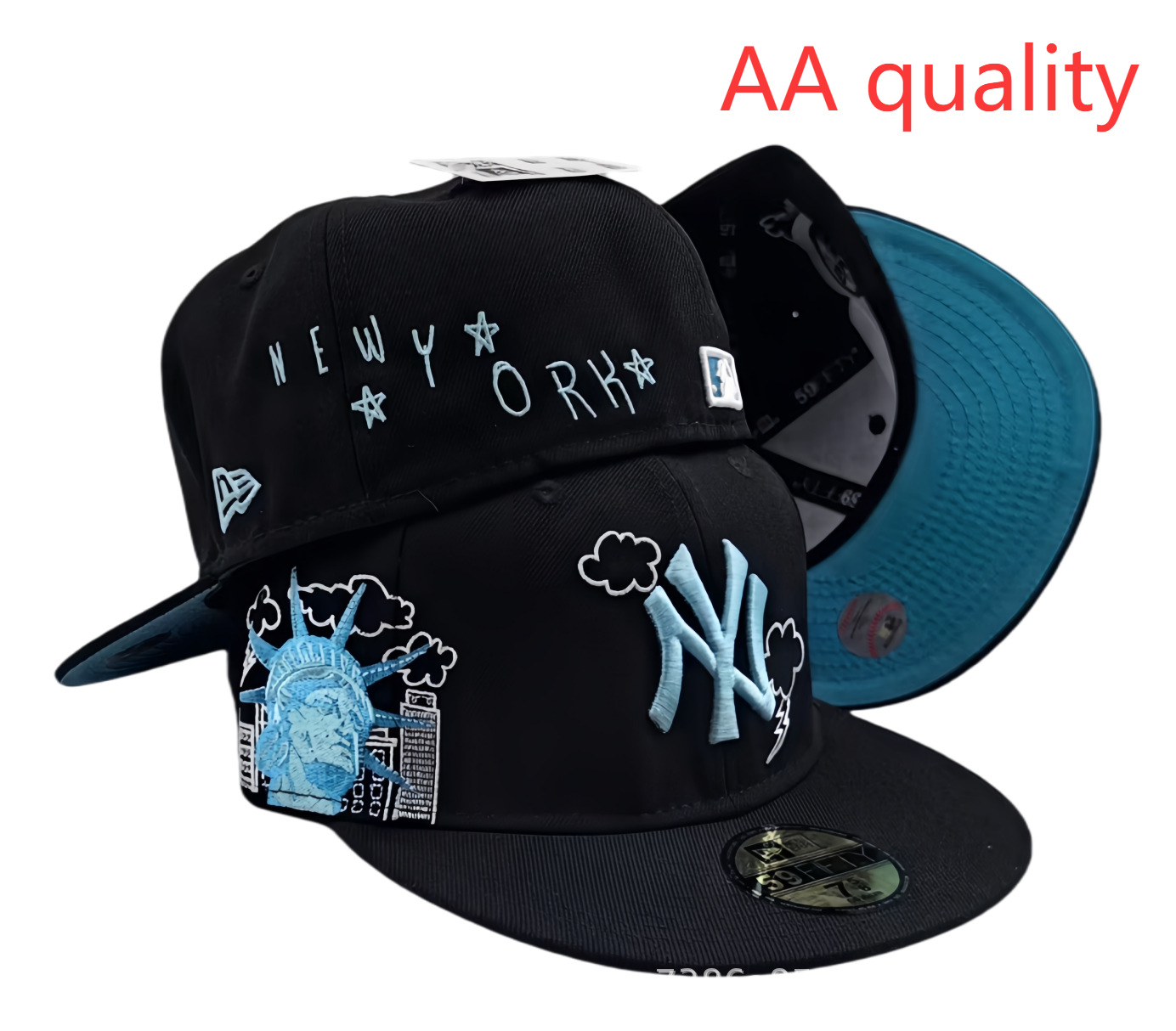 Gorra de béisbol de la liga de equipos de comercio exterior transfronterizo, novedad 2026, superventas, con patrón AA, de ala plana, a la moda y de talla estándar.