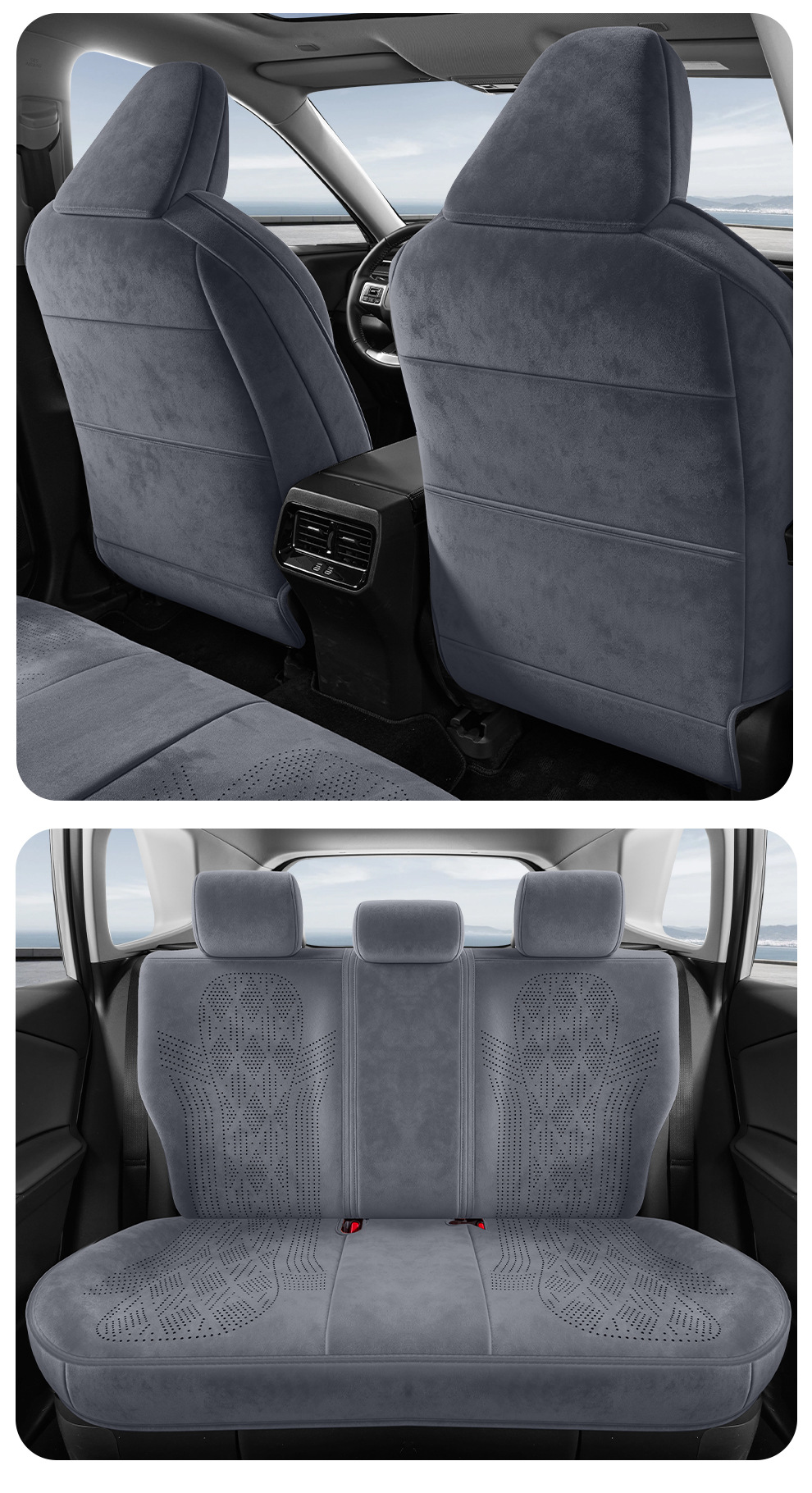 26 Models of Car Seat Covers Specifically for the Corolla Cross, Suitable for All Seasons, Fully Enclosed, Made of Perforated Suede, Breathable Seat Covers