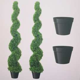 仿真米兰盆栽酒店异性落地外贸圣诞仿真螺旋树盆栽