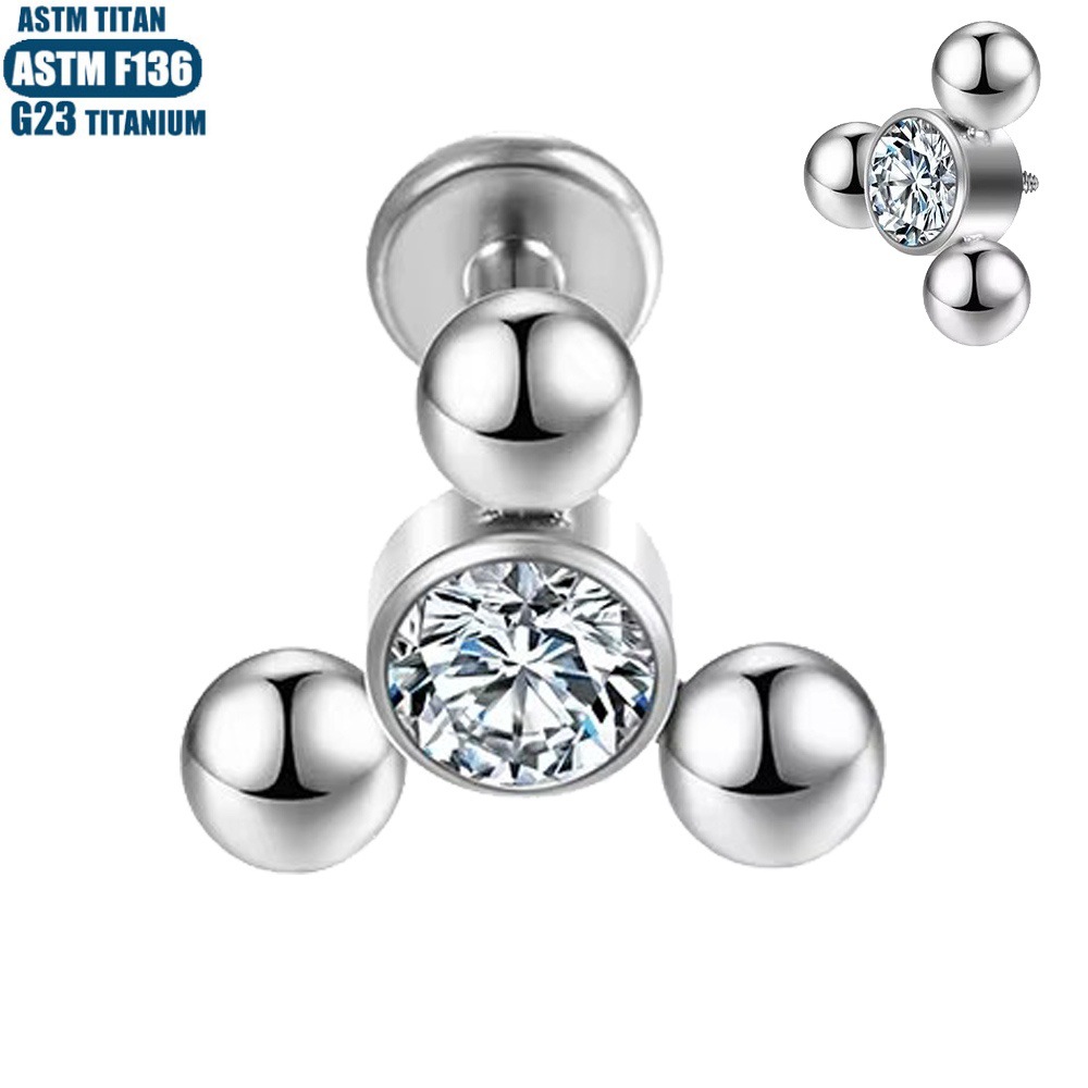 Labret stud lip piercing jewelry styling detail