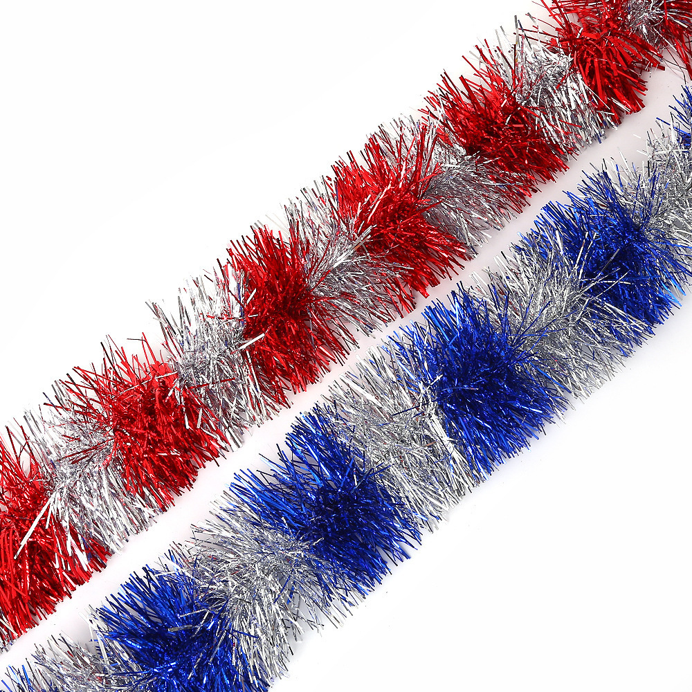 Transfronterizo 9cm sección de decoración de Navidad rayas de lana de colores fiesta centro comercial diseño Garland cinta fábrica al por mayor