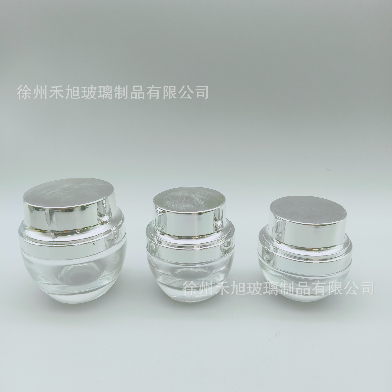 高档套装玻璃化妆品瓶分装空瓶压泵乳液瓶透明和蓝色等多种样式