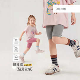 女童打底裤夏季五分裤薄款鲨鱼裤运动儿童裤子打底裤四季通用