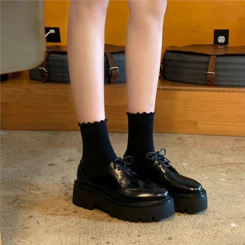 2026 Cowhide Edition~British Retro Genuine Leather Embossed Shoes with Chunky Heel, Round Toe, Thick Sole, Women's Autumn Platform Oxford Shoes 2026 Cowhide Edition~British Retro Genuine Leather Embossed Shoes with Chunky Heel, Round Toe, Thick Sole, Women's Autumn Platform Oxford Shoes