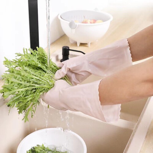 Japan imported Shanghe SHOWA dishwashing gloves medium thick shark oil velvet fingertips thickened laundry dishwashing gloves