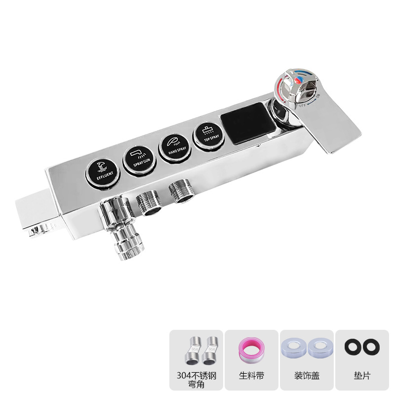 Válvula de mezcla de temperatura constante de acero inoxidable baño interruptor de agua caliente y fría accesorios de ducha grifo universal cuerpo