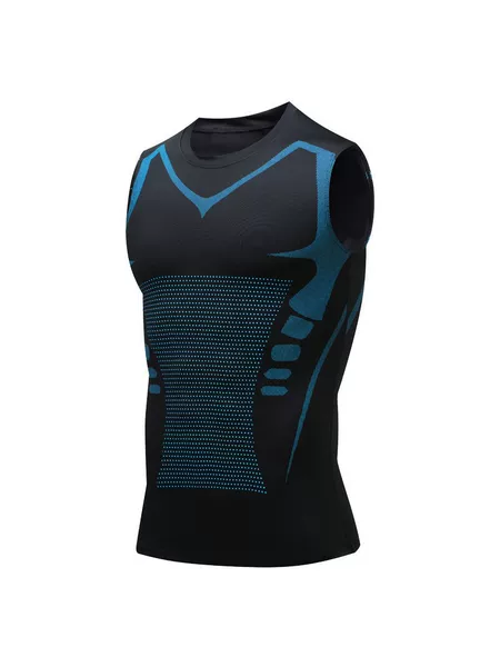 Men's Summer Ice Silk Quick-Drying Running Vest Sleeveless Fitness Sports Vest Breathable Anti-Uv Marathon Training