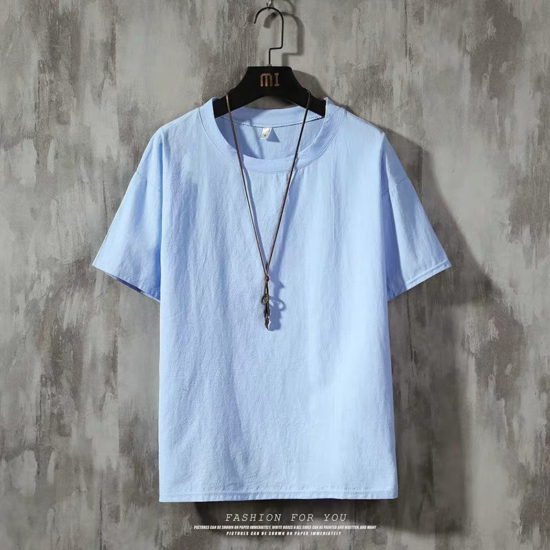 Men's Solid Color Simple Style Round Neck Short Sleeve Loose Men's T-shirt display picture 2