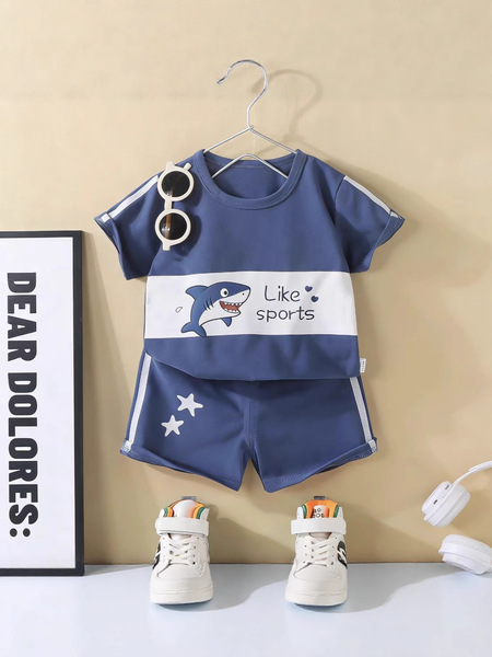 Summer cotton set with a round collar