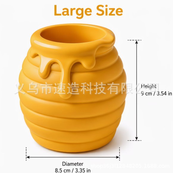 3D Printed Honey Jar Pen Holder, Creative Honey Jar Shaped Desktop Stationery Storage Bucket, High-Value and Fun Office Supplies