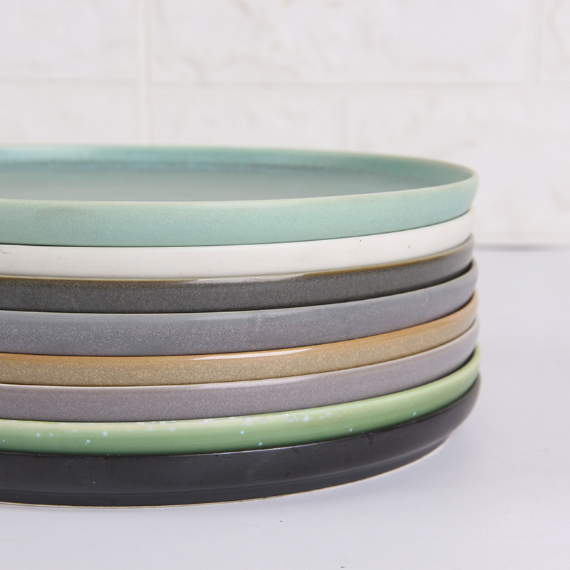 Asa Comercio exterior profundo y superficial placa redonda de cerámica Hotel hogar plato de cerámica plato de fruta ensalada placa occidental Placa de carne