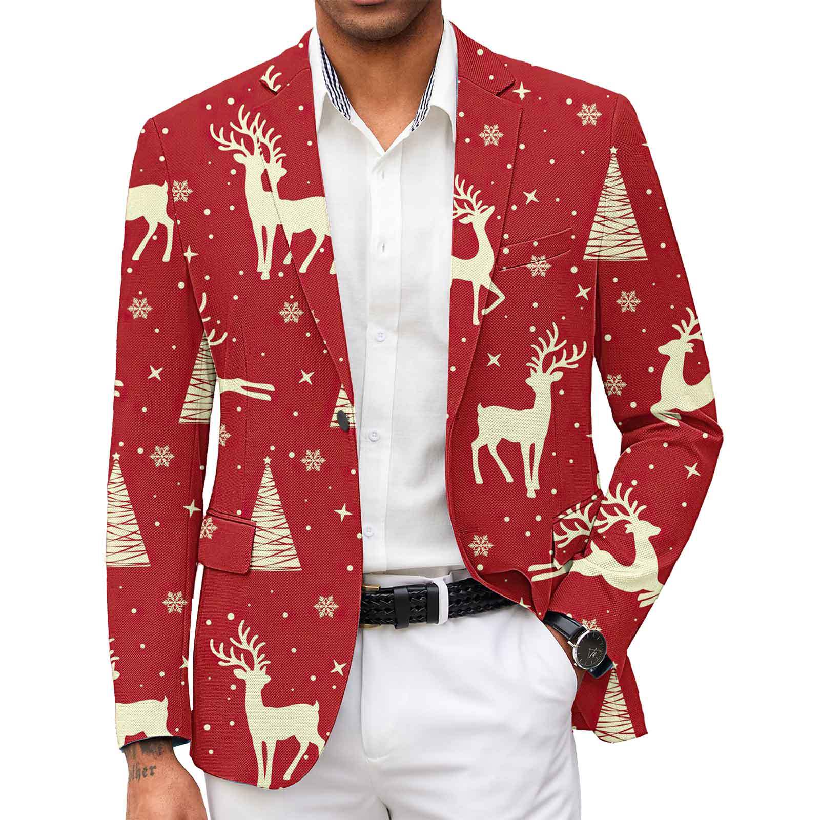 Men's Clothing New Christmas men's suits printed suit jacket men's fashion British suits_voghion.com