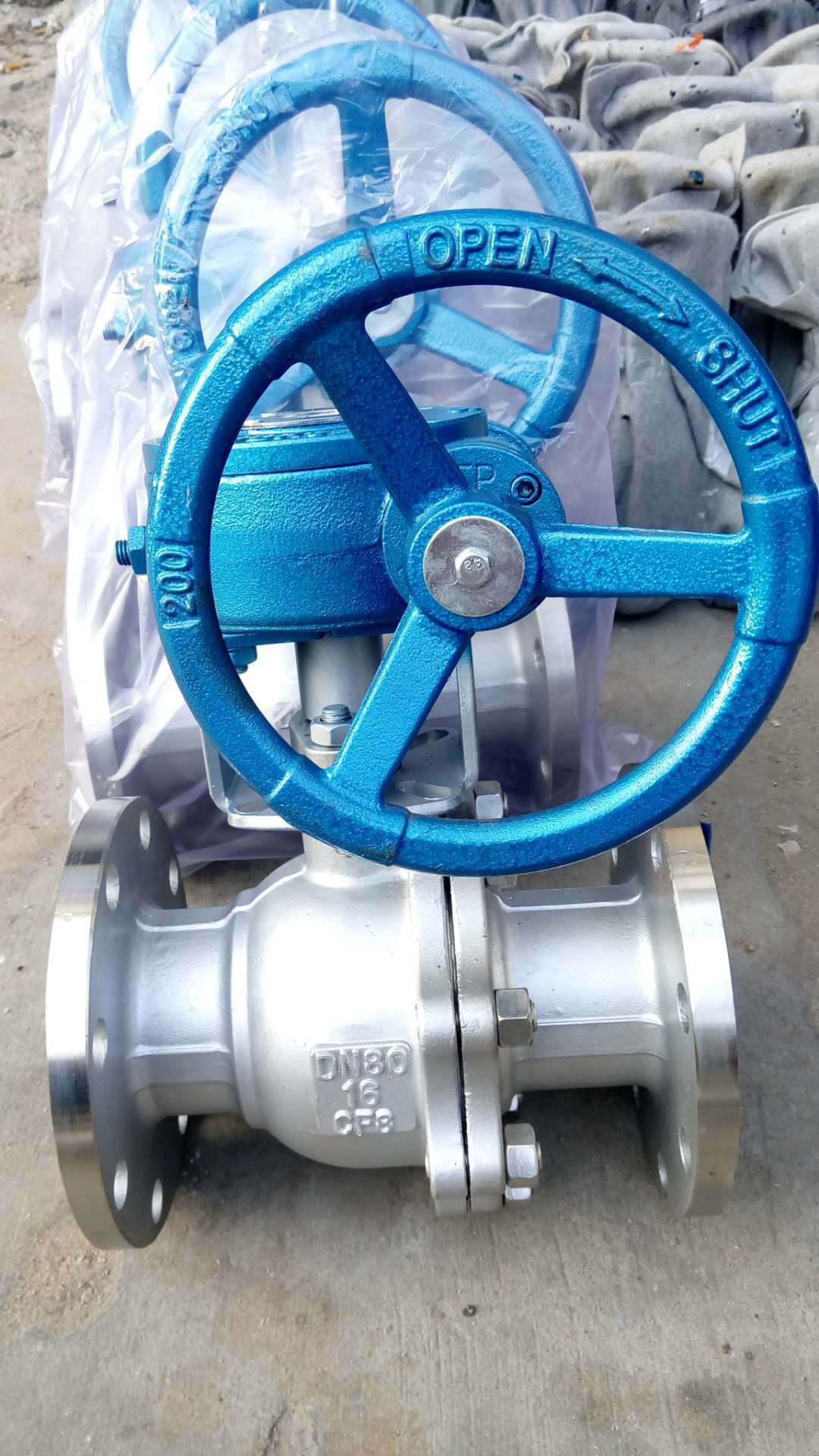 青岛球阀 304/316不锈钢涡轮法兰球阀       不锈钢涡轮法兰球阀