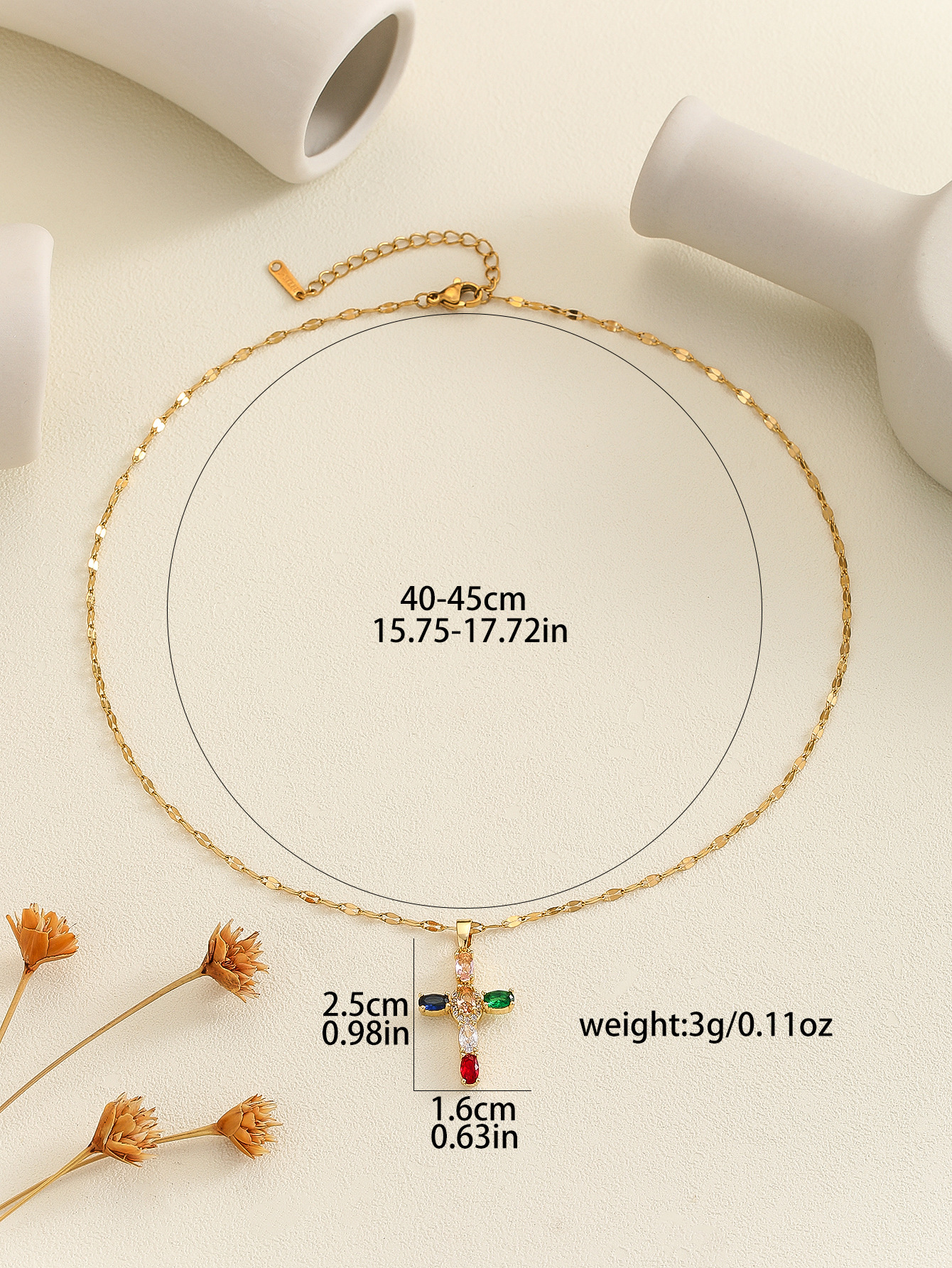 9g Weight Copper Pendant Material Rhinestones Inlay Material Pendant Necklace Classification Copper Chain Material 1 Piece Quantity Holiday, Daily Occasion Copper Material Cross Pattern Women's Gender Inlay Design Simple Style, Classic Style Style Copper Inlay Cross Rhinestones Pendant Necklace 4