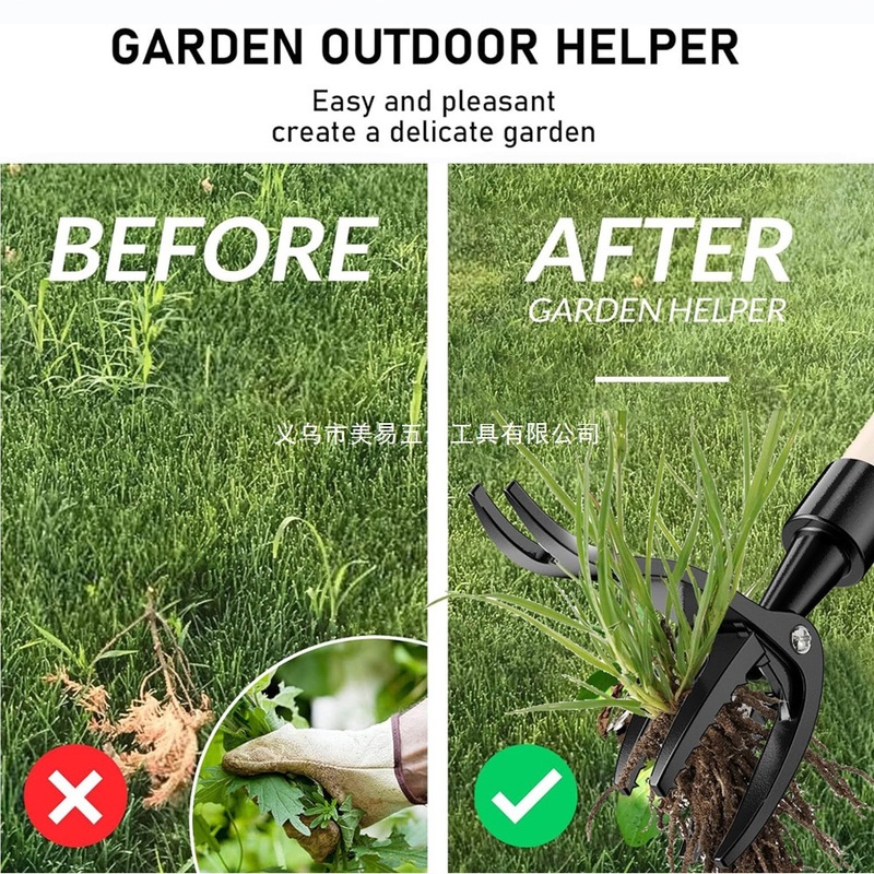スタンディング除草機 手動除草機 ルートリフター 取り外し可能な庭の除草機 雑草の除去|undefined