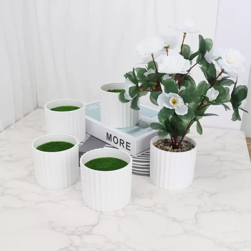 塑料小花盆植绒毛泡沫小绿植盆栽多肉仿真花插花盆花器多肉花盆