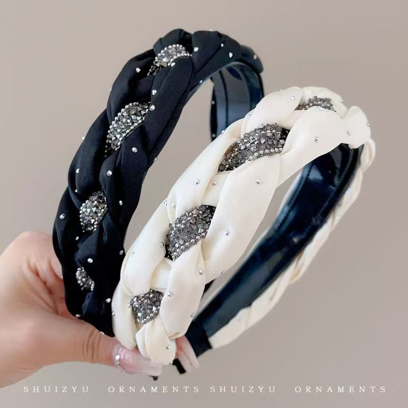 New Style Elegant Hand-woven Rhinestone Fashion Hairband Women's Hairpin Headwear Chanel Style Headband Hairpin Accessories Hair Accessories