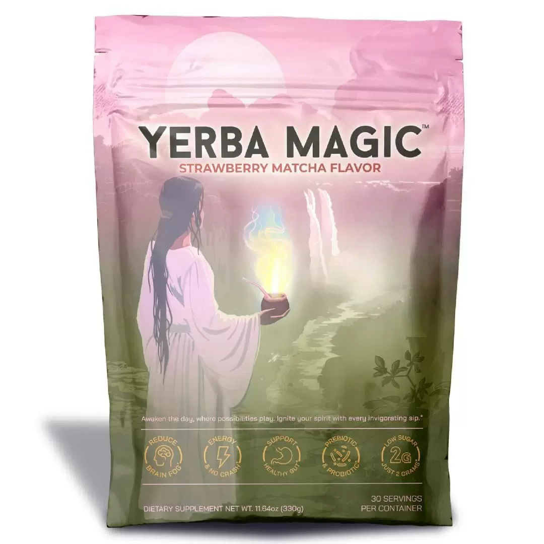 亚马逊速溶马黛茶粉YERBAMAGIC草莓抹茶味益生菌巴拉圭茶源头工厂