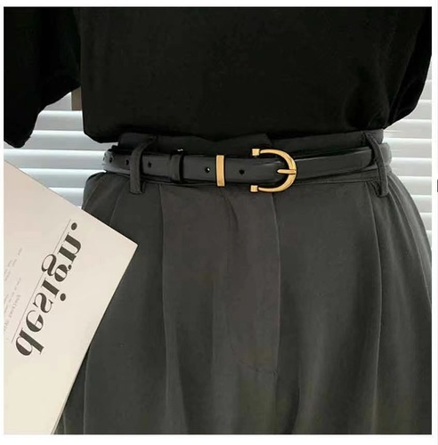 Belt women's ins style fashion versatile belt fine decoration women's jeans with black trendy new belt for women