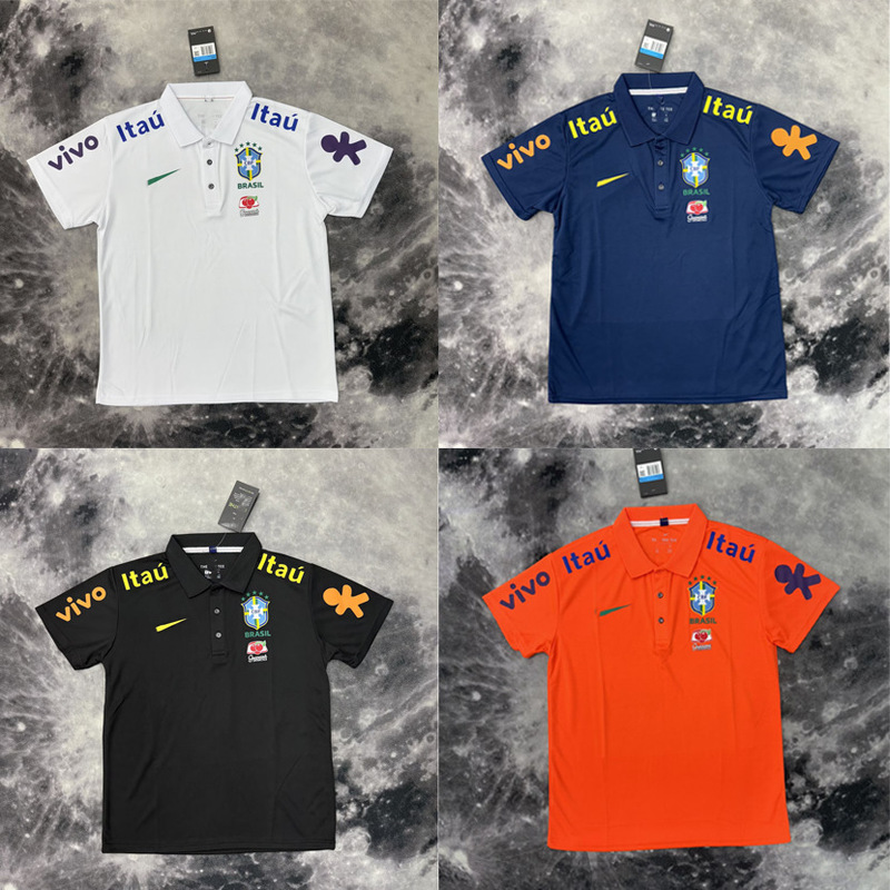 Summer Football Uniform Neymar's Same Retro Classic Football Uniform Warm-Up Jersey Men's and Women's Short-Sleeved Polo Shirts