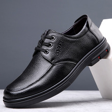 头层牛皮透气春夏款皮鞋男休闲鞋软皮软底大码小码中老年商务皮鞋