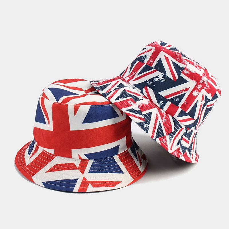 Summer Season Unisex Gender Unisex Casual Style Elegant Basic National Flag Printing Bucket Hat
