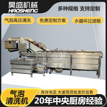 全自动小油菜气泡清洗机上海青连续式清洗设备高压喷淋果蔬清洗线