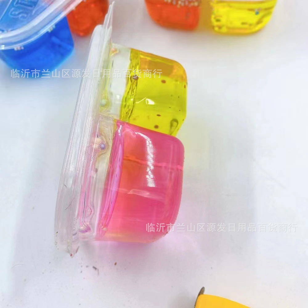 Barro de cristal de dos colores doble rejilla de espuma pegamento DIY barro de colores para niños en línea Celebrity Slim M + alta permeabilidad presión juguetes al por mayor