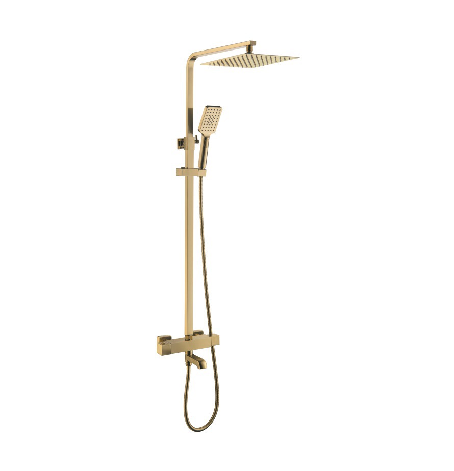 Kaiping Youjia Bathroom Zirconium Gold Straight Rod Hot and Cold Adjustable Tube Constant Temperature Three-Speed Switch Waterfall Outlet Shower 1501