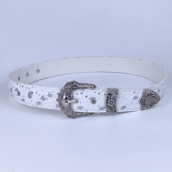 Retro denim design belt