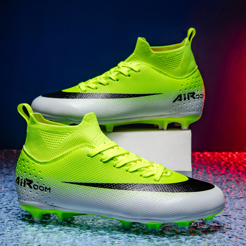 Tenis de Fútbol de Caña Alta de Caucho y Malla Flexibles para Césped Artificial y Entrenamiento