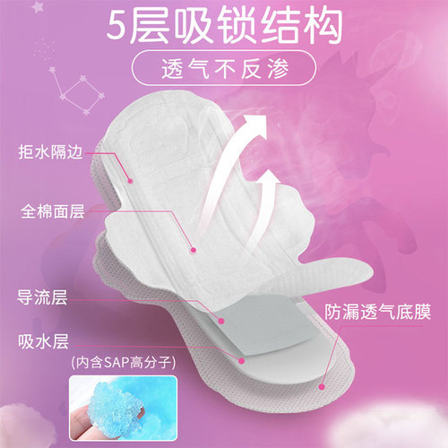 1 pack of plant-protected sanitary napkins for day and night use, 5 specifications, ultra-thin, extra-long, winged sanitary napkins, manufacturer wholesale
