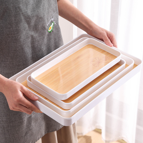 Household Melamine Trays Rectangular Breakfast Plate Cup Tray Hotel Tea Tray Small Tray Drip Tray Serving Plate