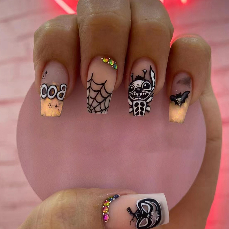 New Broken Diamond Bursting Wear Armor Halloween Carnival Night Sweet Cool Ballet Armor High-grade All-match Fake Nail Manicure Piece