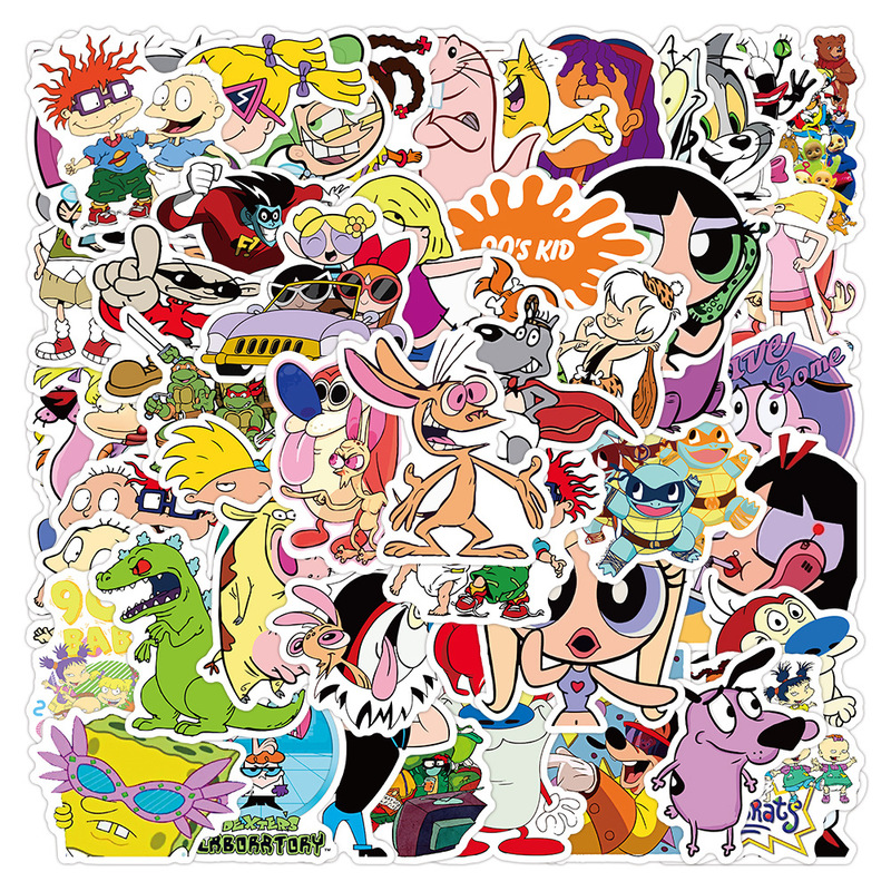 50 pieces 90's cartoon graffiti stickers cross-border decorative notebook phone case waterproof stickers wholesale 50 pieces 90's cartoon graffiti stickers cross-border decorative notebook phone case waterproof stickers wholesale